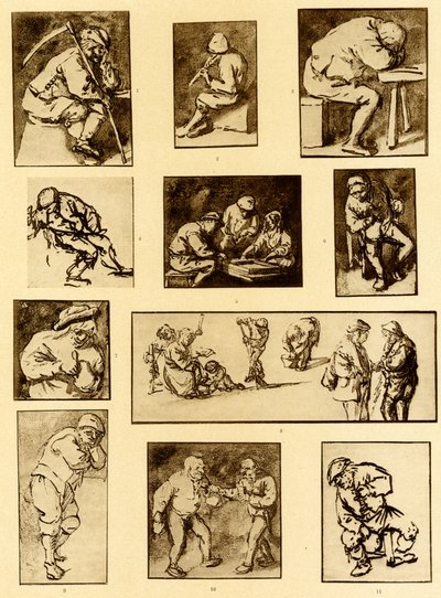 Federzeichnungen von Wirtshausszenen von Adriaen Jansz. van Ostade