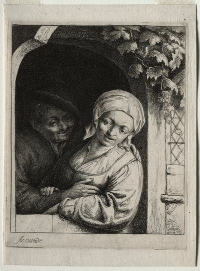 Ländliche Zärtlichkeit, Dorfromantik von Adriaen Jansz. van Ostade