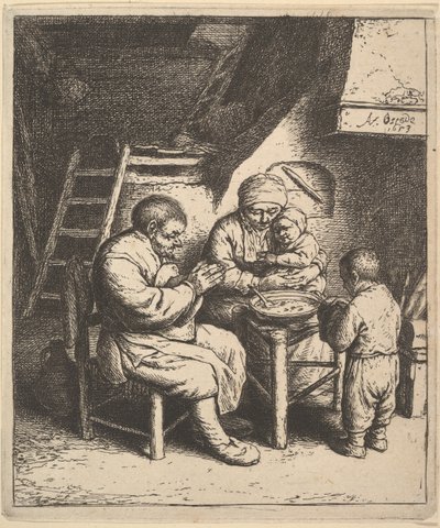 Der Segen, 1610-85 von Adriaen Jansz. van Ostade