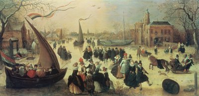 Schlittschuhparty von Adriaen Pietersz van de Venne