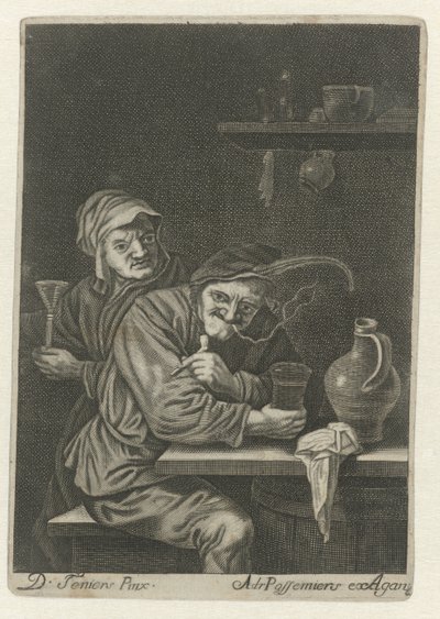 Rauchender Bauer in einer Herberge von Adriaen Possemiers