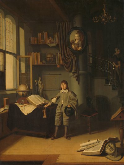 Junger Mann in einem Arbeitszimmer von Adriaen van Gaesbeeck