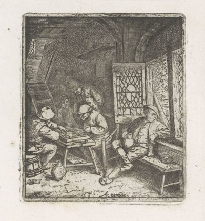 Bauerninterieur mit Tric-Trac-Spielern von Adriaen van Ostade