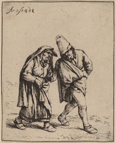 Paar beim Spaziergang von Adriaen van Ostade