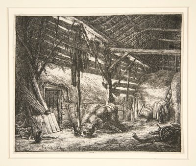 Innenraum einer Scheune von Adriaen van Ostade