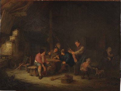 Innenraum mit Bauern von Adriaen Jansz. van Ostade