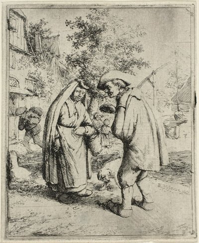 Mann und Frau im Gespräch von Adriaen van Ostade
