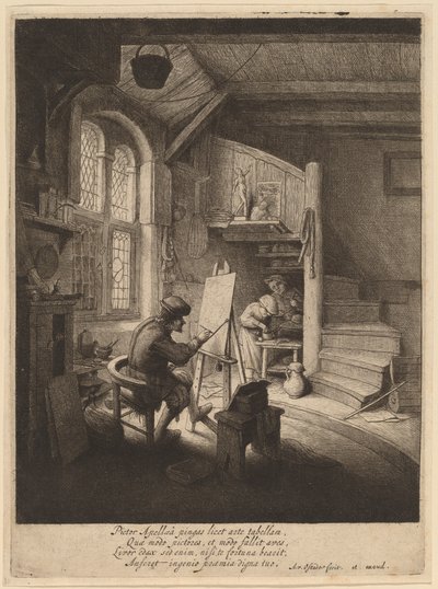 Maler in seinem Atelier von Adriaen van Ostade