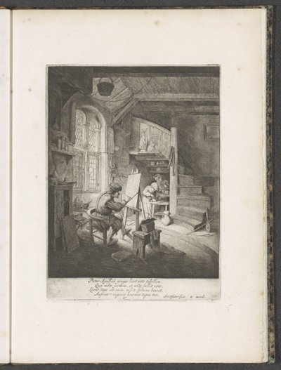 Maler in seinem Atelier von Adriaen van Ostade