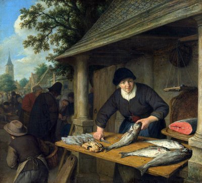 Die Fischverkäuferin von Adriaen Jansz. van Ostade