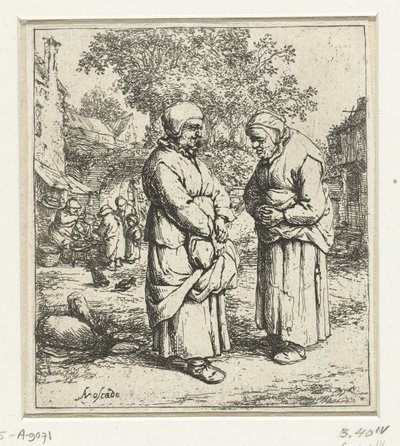 Zwei alte Frauen im Gespräch von Adriaen van Ostade