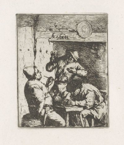 Zwei Raucher und ein Trinker in einer Taverne von Adriaen van Ostade