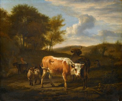 Gebirgige Landschaft mit Kühen von Adriaen van de Velde