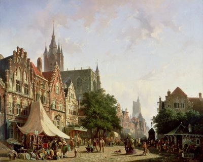 Niederländische Straßenszene von Adrianus Eversen
