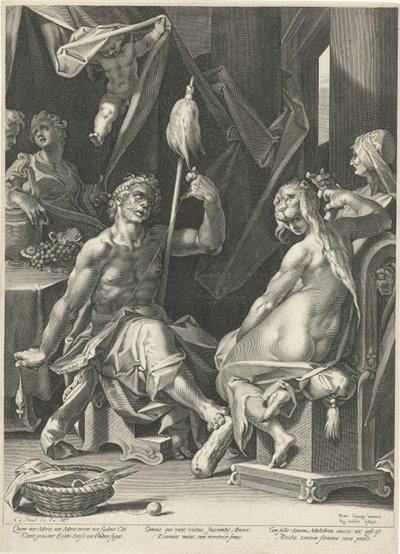 Herkules und Omphale von Egidius  Sadeler (II)
