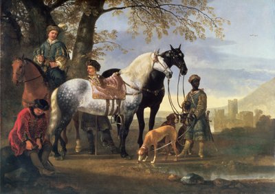 Jäger halten an, um 1650 von Aelbert Cuyp