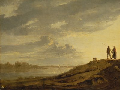 Sonnenuntergang über einem Fluss, 1650er von Aelbert Cuyp