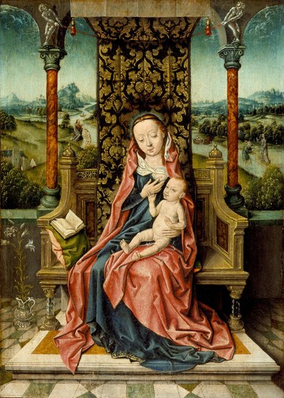 Madonna und Kind auf dem Thron von Aelbrecht Bouts
