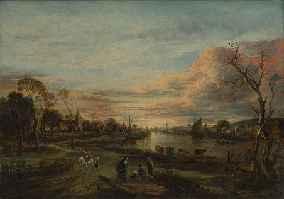 Landschaft bei Sonnenuntergang von Aert van der Neer