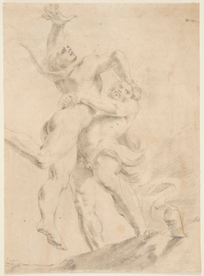 Studie für Herkules und Antäus von After Annibale Carracci