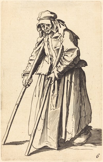 Bettlerin mit Krücken von After Jacques Callot