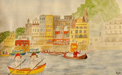 Die Reise, Varanasi, 2015 von Agnes Girardon