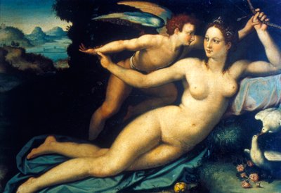 Venus und Amor, Mitte des 16. Jahrhunderts von Agnolo Bronzino