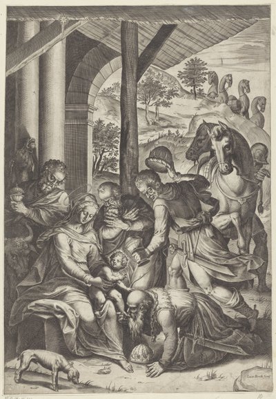 Anbetung durch die Könige von Agostino Carracci