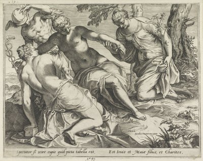 Merkur und die Grazien von Agostino Carracci