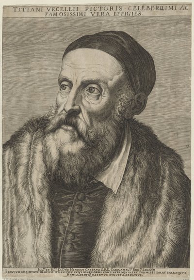 Porträt des Malers Tizian von Agostino Carracci
