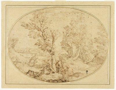 Ruhe auf der Flucht nach Ägypten von Agostino Carracci