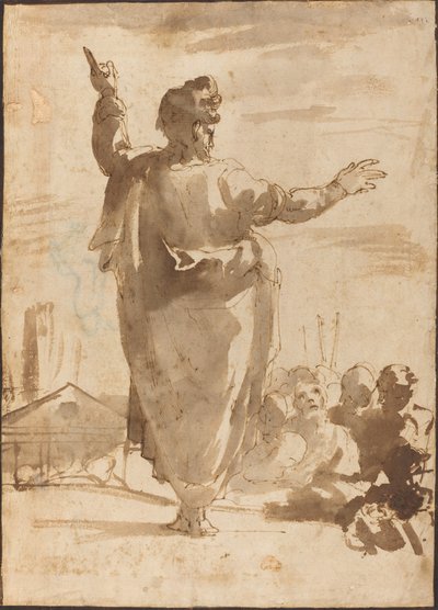 Der heilige Paulus predigt von Agostino Carracci