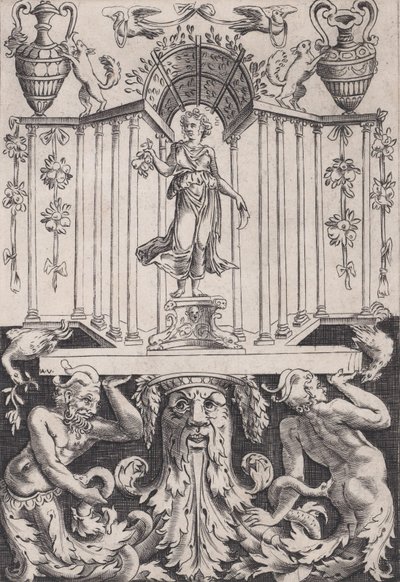 Ornamentales Panel von Agostino Veneziano