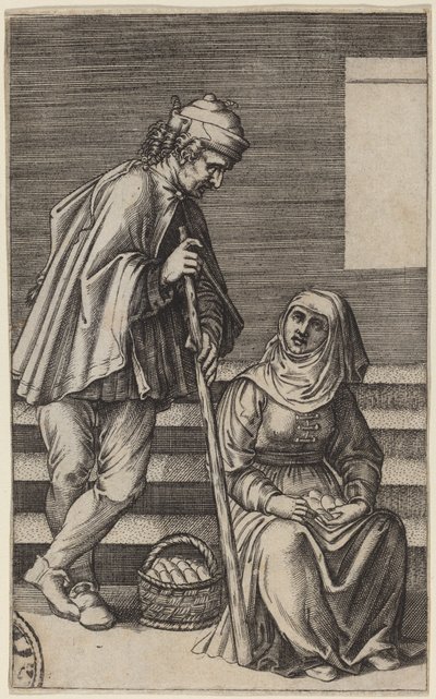 Bauer und Eierfrau von Agostino dei Musi after Raphael