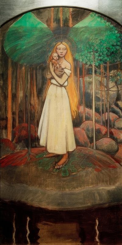 Marjatta und Christuskind von Akseli Valdemar Gallen Kallela