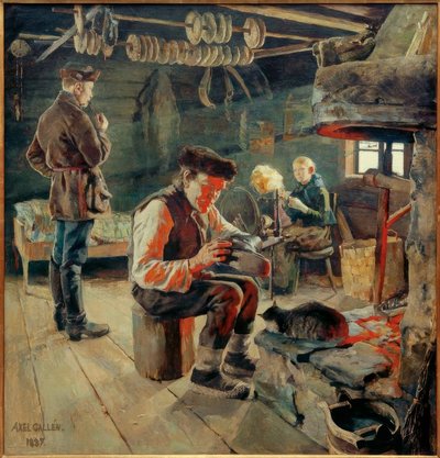 Bauernstube von Akseli Valdemar Gallen Kallela