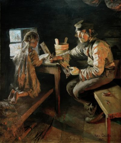 Erste Lektion von Akseli Valdemar Gallen Kallela