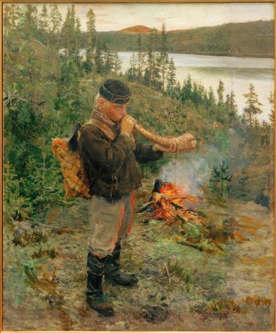 Hirtenjunge aus Paanajärvi von Akseli Valdemar Gallen Kallela