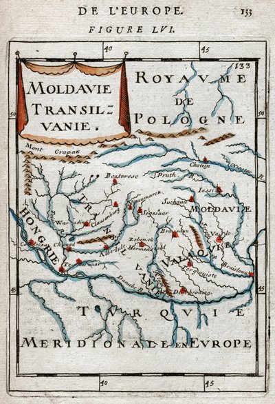 Karte von Rumänien 1683 von Alain Manesson Mallet
