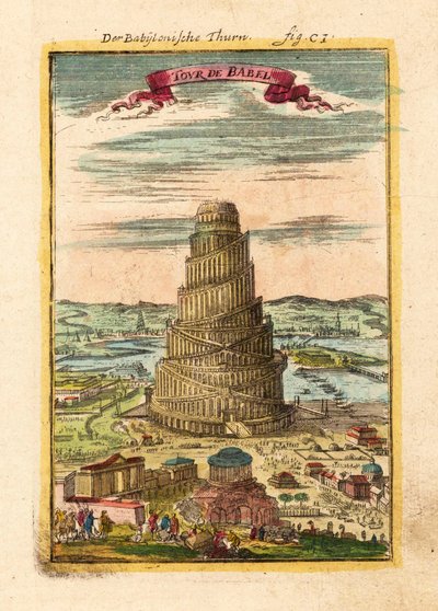 Der Turm zu Babel, 1719 von Alain Manesson Mallet