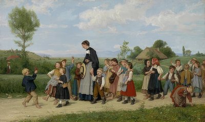 Der Schulspaziergang, 1872 von Albert Anker