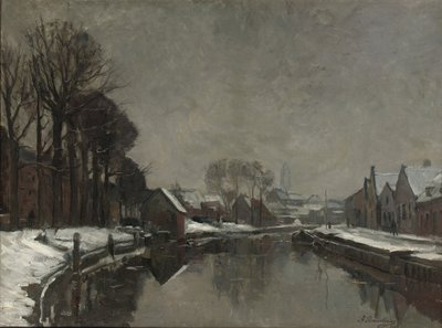 Eine belgische Stadt im Winter, 1912 von Albert Baertsoen