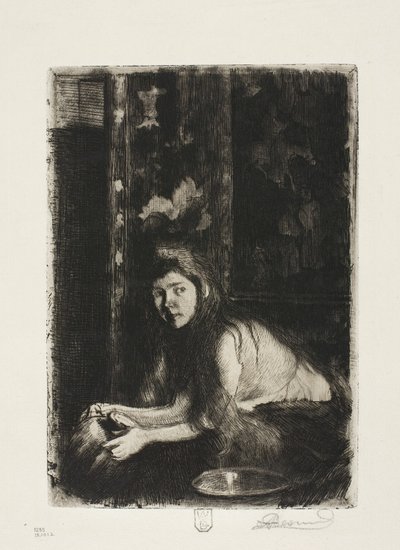 Frau mit einer Vase von Albert Besnard