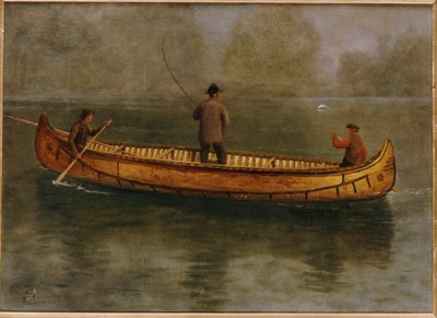 Angeln von einem Kanu von Albert Bierstadt
