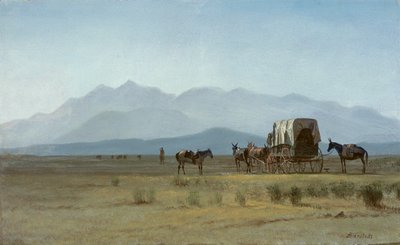 Vermessungswagen in den Rockies von Albert Bierstadt