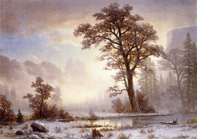 Tal des Yosemite - Schneefall von Albert Bierstadt