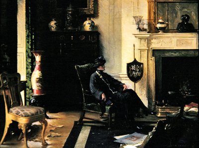 Dame in einem Innenraum von Albert Chevallier Tayler