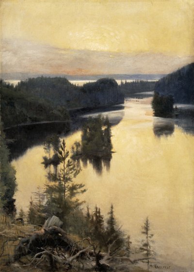 Kaukola-Rücken bei Sonnenuntergang von Albert Gustaf Aristides Edelfelt