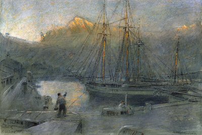 Der Hafen von Sollo, Mallorca von Albert Goodwin