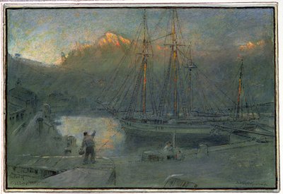 Der Hafen von Solla, Mallorca von Albert Goodwin